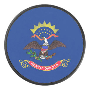 Patriotischer Hockey-Puck mit Flagge von North Dak Eishockey Puck