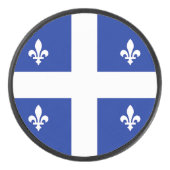 Patriotischer Hockey-Puck mit Flagge von Quebec Eishockey Puck (Vorderseite)