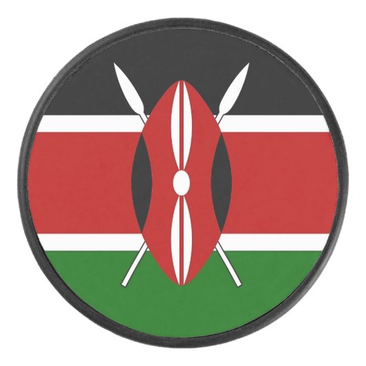 Patriotischer Hockey-Puck mit kenianischer Flagge Eishockey Puck (Vorderseite)