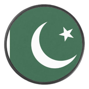 Patriotischer Hockey-Puck mit pakistanischer Flagg Eishockey Puck