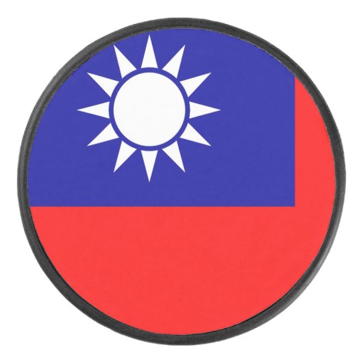 Patriotischer Hockey-Puck mit taiwanesischer Flagg Eishockey Puck (Vorderseite)