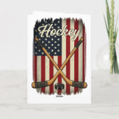 Patriotischer Hockey USA-Flagge Sportarten Karte (Rückseite)