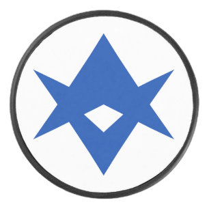 Patriotischer Hockeypuck mit der Flagge von Toyota Eishockey Puck