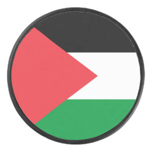 Patriotischer Hockeypuck mit Flagge Palästinas Eishockey Puck
