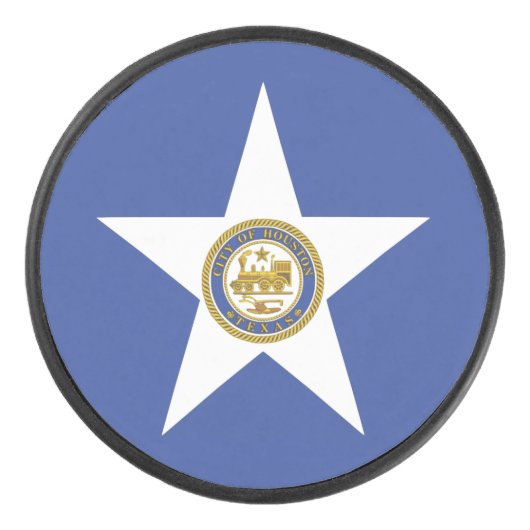 Patriotischer Hockeypuck mit Flagge von Houston Eishockey Puck (Vorderseite)