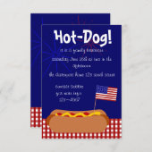 Patriotischer Hot Dog! Feier Einladung (Vorne/Hinten)