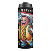 Patriotischer Hot Dog: Vierter Spaß fliegen Thermosbecher (Vorderseite)