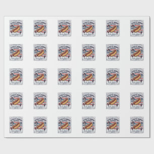 Patriotischer Hot Dog Vintage Grillfest Geschenkpapier
