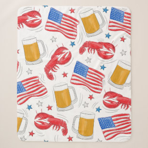 Patriotischer Hummer-Bier-Amerikanischer Flagge St Sherpadecke