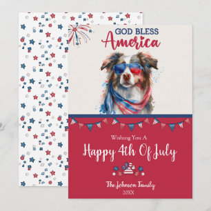 Patriotischer Hund-Australian Shepherd 4. Juli Kar Karte