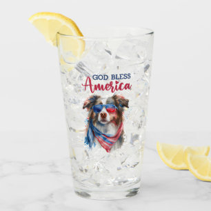 Patriotischer Hund-Australian Shepherd Glas