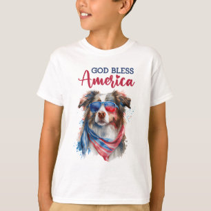 Patriotischer Hund-Australian Shepherd T-Shirt
