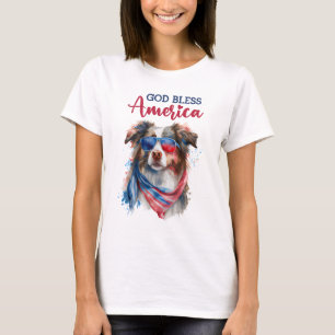 Patriotischer Hund-Australian Shepherd T-Shirt