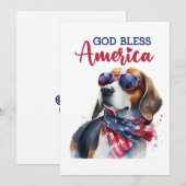 Patriotischer Hund - Beagle 4. Juli Card Feiertagskarte (Vorne/Hinten)