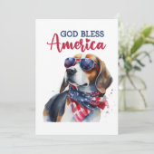 Patriotischer Hund - Beagle 4. Juli Card Feiertagskarte (Stehend Vorderseite)