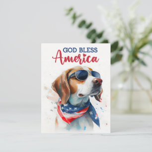 Patriotischer Hund-Beagle 4. Juli Karte