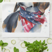 Patriotischer Hund-Beagle Geschirrtuch (Gefaltet)