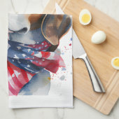 Patriotischer Hund-Beagle Geschirrtuch (Viertel Falte)