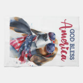 Patriotischer Hund-Beagle Geschirrtuch (Horizontal)