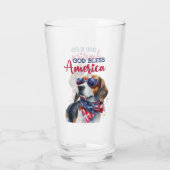 Patriotischer Hund-Beagle Glas (Rückseite)