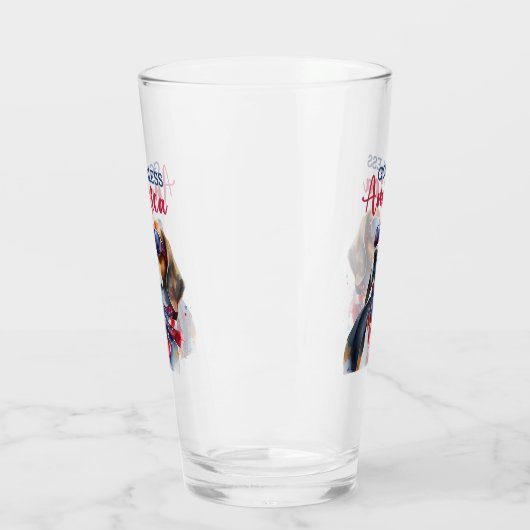Patriotischer Hund-Beagle Glas (Links)