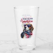 Patriotischer Hund-Beagle Glas (Vorderseite)