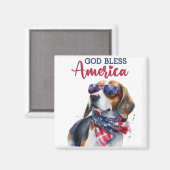 Patriotischer Hund-Beagle Magnet (Vorderseite/Rückseite)