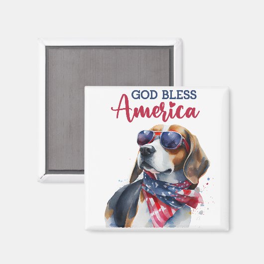 Patriotischer Hund-Beagle Magnet (Vorderseite/Rückseite)