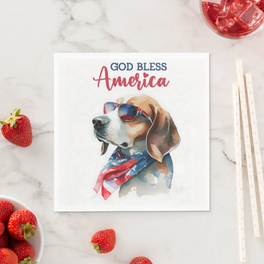 Patriotischer Hund-Beagle Serviette (Beispiel)