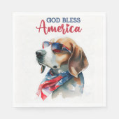 Patriotischer Hund-Beagle Serviette (Vorderseite)