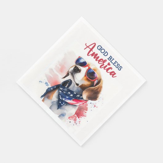 Patriotischer Hund-Beagle Serviette (Ecke)