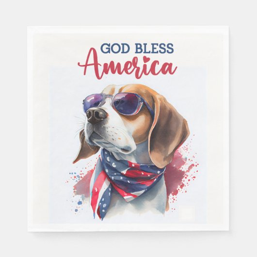 Patriotischer Hund-Beagle Serviette (Vorderseite)