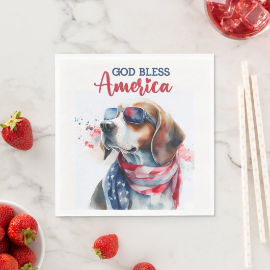Patriotischer Hund-Beagle Serviette (Beispiel)