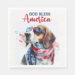 Patriotischer Hund-Beagle Serviette