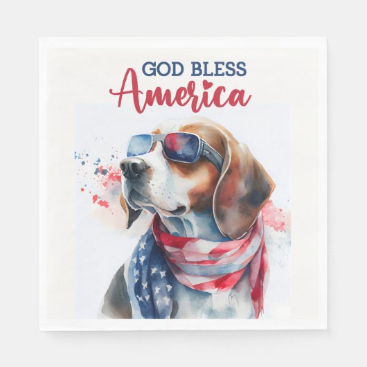 Patriotischer Hund-Beagle Serviette (Vorderseite)