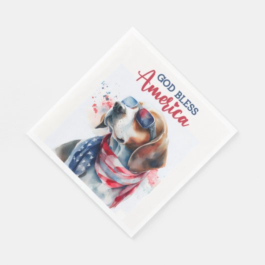 Patriotischer Hund-Beagle Serviette (Ecke)