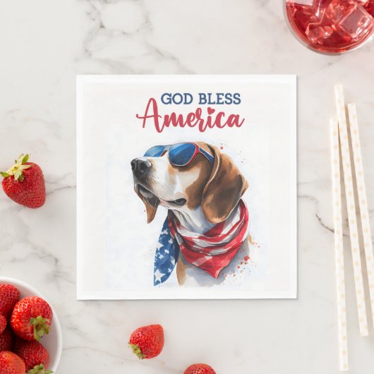 Patriotischer Hund-Beagle Serviette (Beispiel)