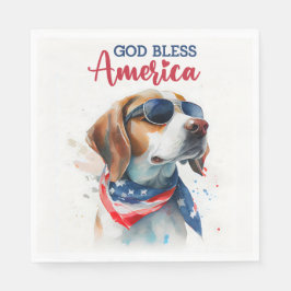 Patriotischer Hund-Beagle Serviette