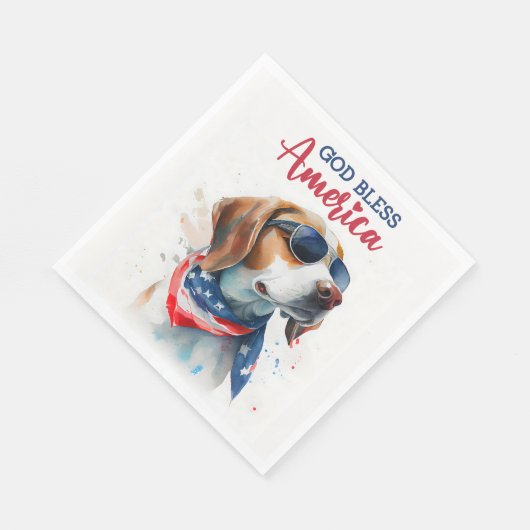 Patriotischer Hund-Beagle Serviette (Ecke)