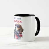 Patriotischer Hund-Beagle Tasse (VorderseiteRechts)