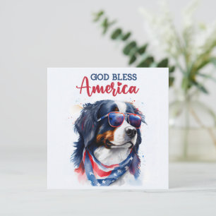 Patriotischer Hund-Bernese 4. Juli Card Feiertagskarte