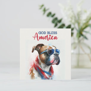 Patriotischer Hund-Boxer 4. Juli Karte