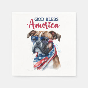 Patriotischer Hund-Boxer Serviette