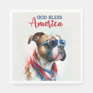 Patriotischer Hund-Boxer Serviette