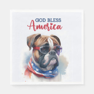 Patriotischer Hund-Boxer Serviette