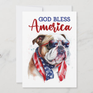 Patriotischer Hund - Bulldog 4. Juli Card Feiertagskarte