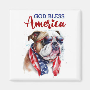 Patriotischer Hund-Bulldogge Magnet