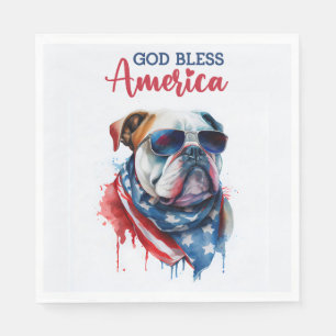 Patriotischer Hund-Bulldogge Serviette