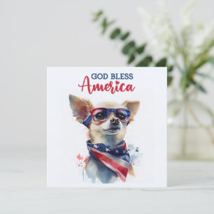 Patriotischer Hund-Chihuahua 4. Juli Karte