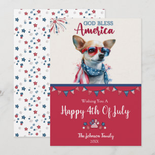 Patriotischer Hund - Chihuahua 4. Juli-Karte Feiertagskarte
